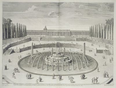 نافورة لاتون في فرساي ، 1714 ، من "Les Plans، Profiles et Elevations des Villes et Chateau de Versailles" ، محفورة من قبل جيرارد جان بابتيست سكوتين (1671-1716) ، تم نشرها في عام 1715 بواسطة F. Delamonce